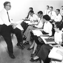 Students in a lecture in 1955